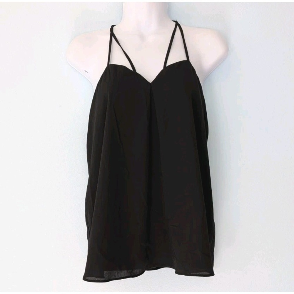 Express Swing Top Open Strappy Back Women's XS Black Flowy Babydoll NEW